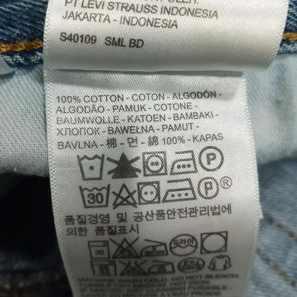 Levis 505 Jeans Mens 38x30 Straight‎ Cotton Denim Medium Wash Worn Cuffs Stains